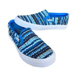 Vera Bradley Canvas Slip-On Shoes In Java Blue beads Size 10